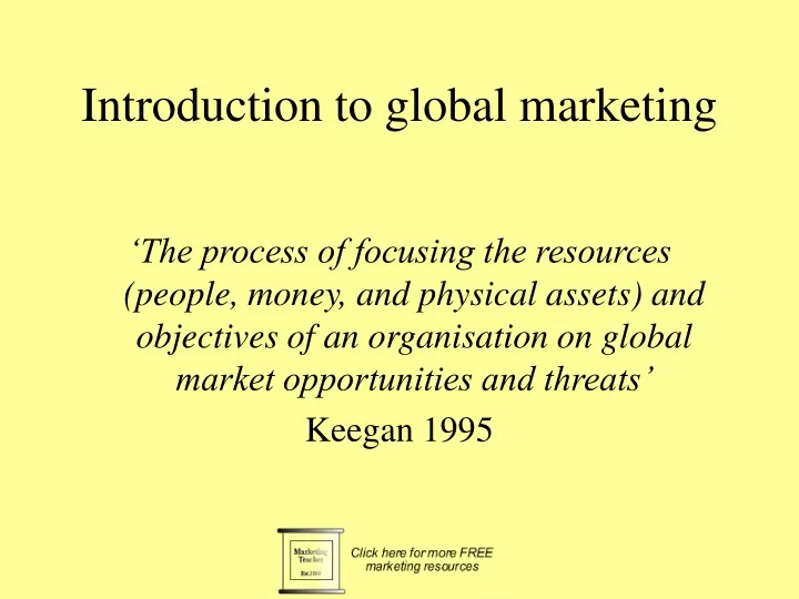 introduction to global marketing