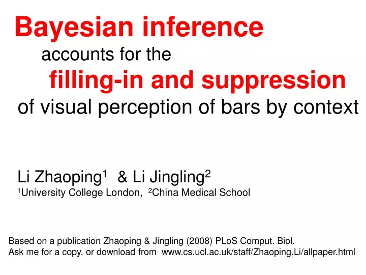 bayesian inference accounts for the filling