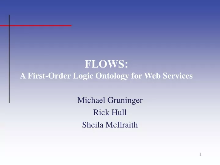 flows a first order logic ontology for web services