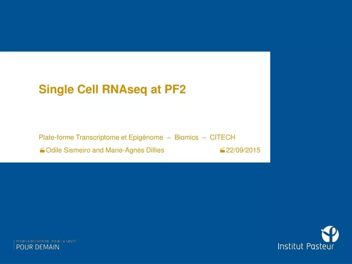 single cell rnaseq at pf2