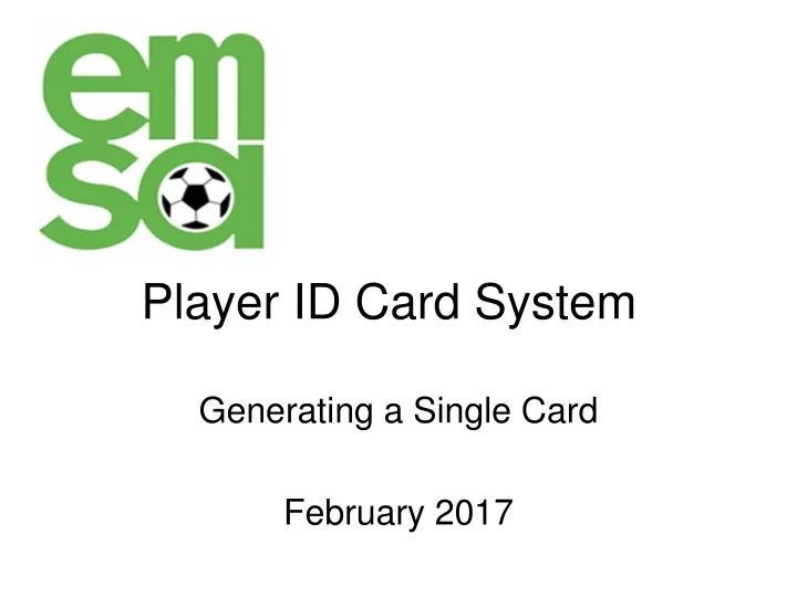 player id card system
