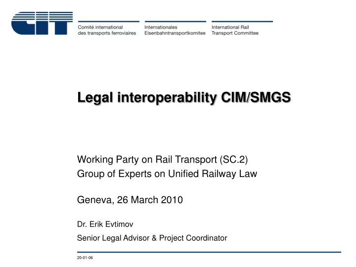 legal interoperability cim smgs