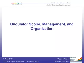 Undulator Scope, Management, and Organization