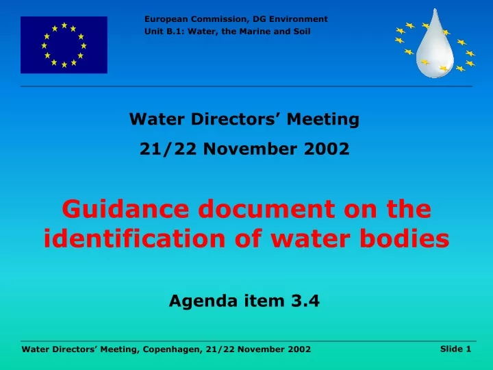 water directors meeting 21 22 november 2002