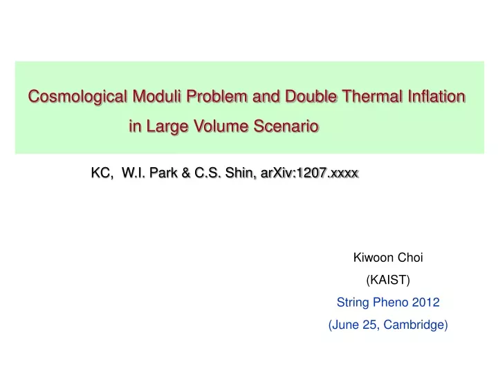cosmological moduli problem and double thermal