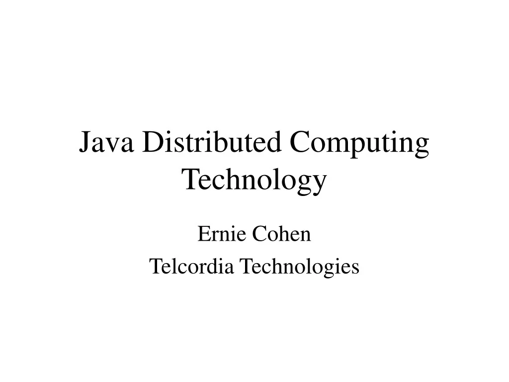 PPT - Java Distributed Computing Technology PowerPoint Presentation ...