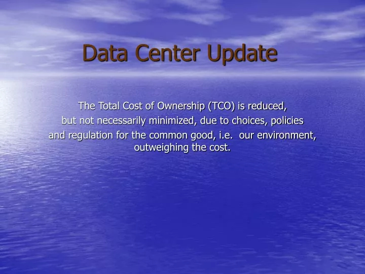 data center update