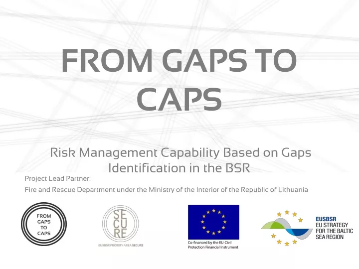 from gaps to caps risk management capability