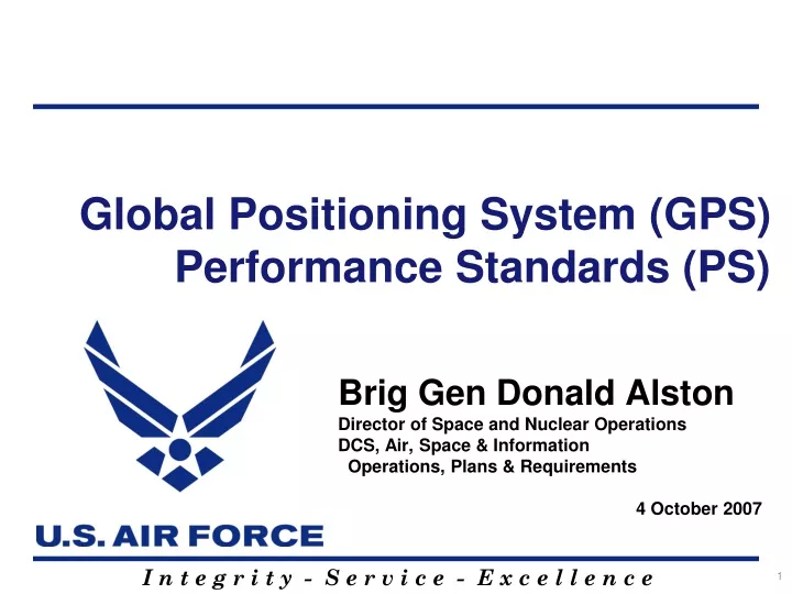 global positioning system gps performance standards ps