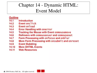 Chapter 14 - Dynamic HTML:  Event Model