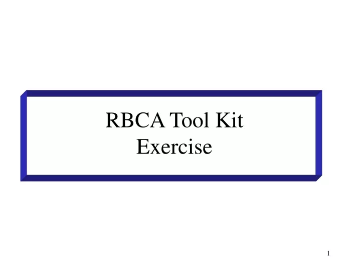 rbca tool kit exercise