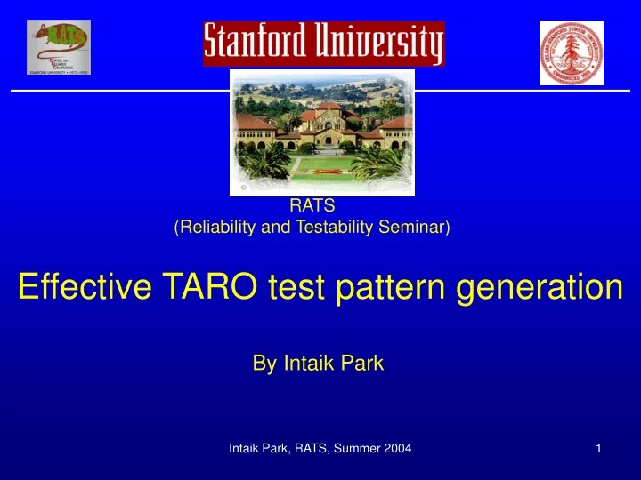 effective taro test pattern generation