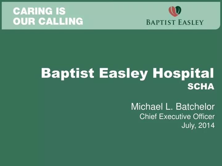 baptist easley hospital scha