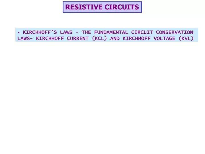 resistive circuits