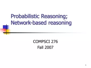 Probabilistic Reasoning; Network-based reasoning