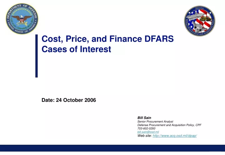 cost price and finance dfars cases of interest