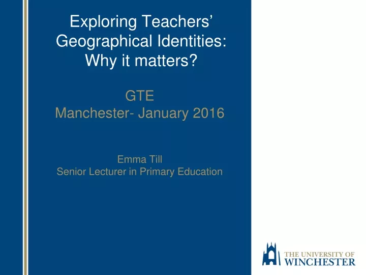 exploring teachers geographical identities why it matters