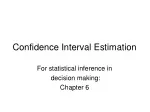 Confidence Interval Estimation: Chapter 6 Overview - slide 1