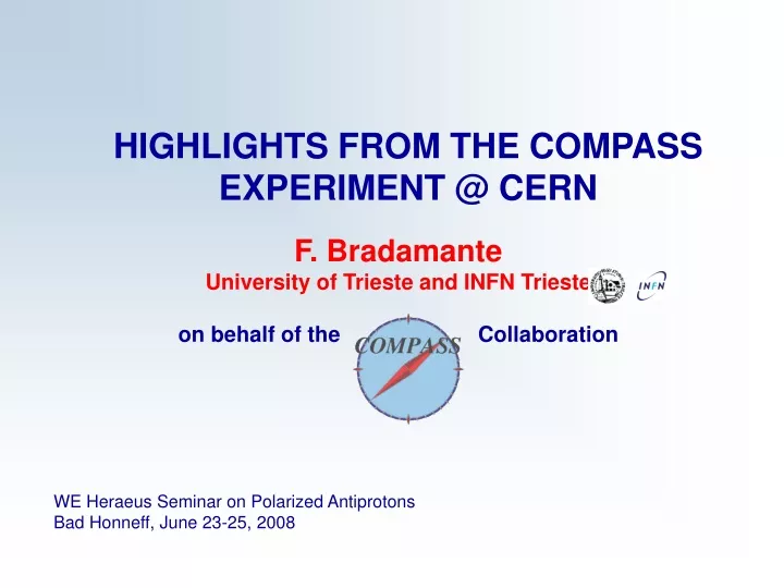 highlights from the compass experiment @ cern