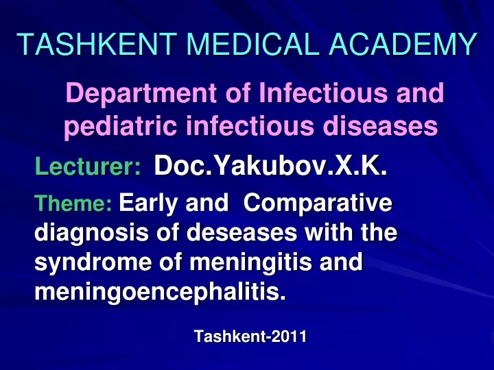 ashkent medical academy