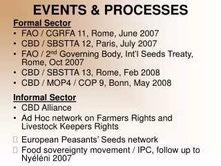 EVENTS &amp; PROCESSES