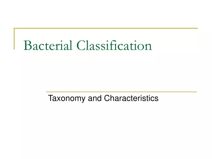 bacterial classification