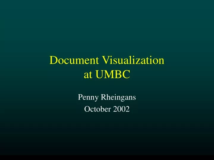 document visualization at umbc