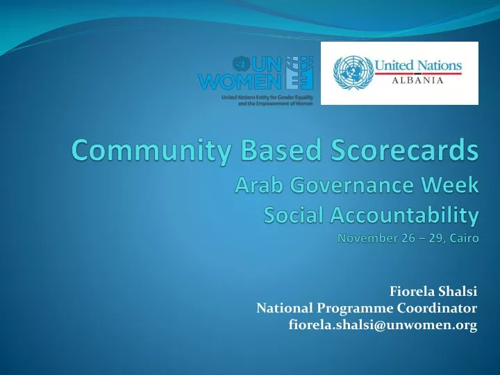 community based scorecards arab governance week social accountability november 26 29 cairo