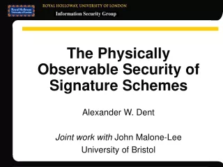 The Physically Observable Security of Signature Schemes
