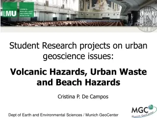 Student Research projects on urban geoscience issues: