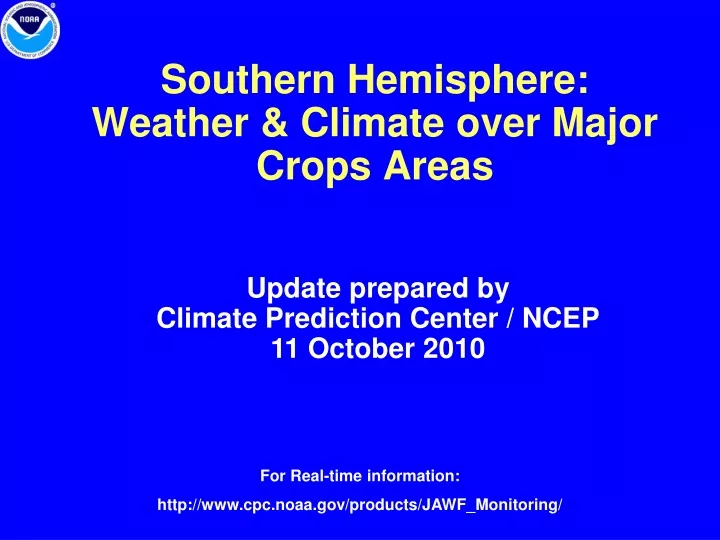 southern hemisphere weather climate over major crops areas