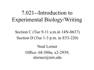 7.021--Introduction to Experimental Biology/Writing