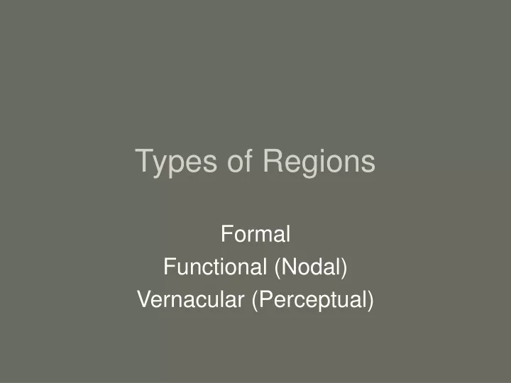 types of regions