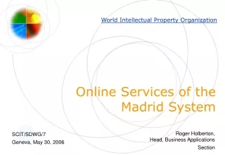Online Services of the Madrid System