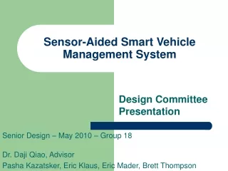Sensor-Aided Smart Vehicle Management System
