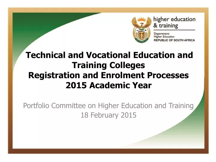 technical and vocational education and training