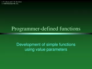 Programmer-defined functions