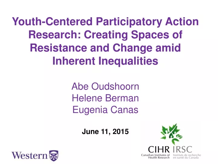 youth centered participatory action research