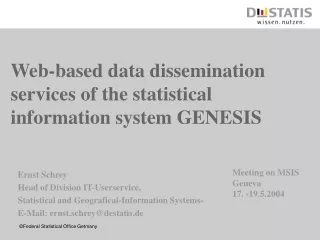 Web-based data dissemination services of the statistical information system GENESIS