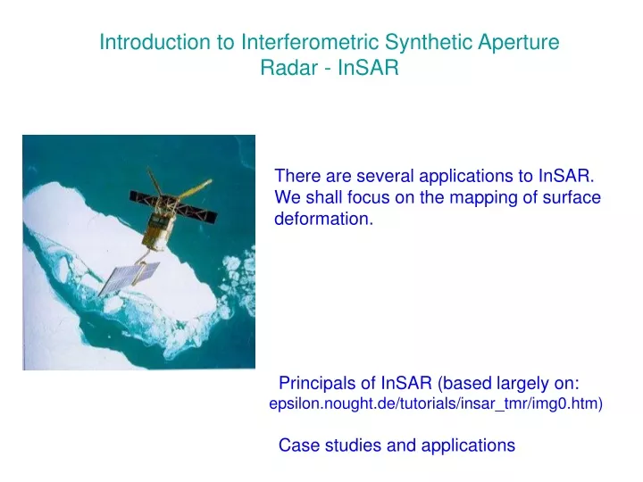 introduction to interferometric synthetic