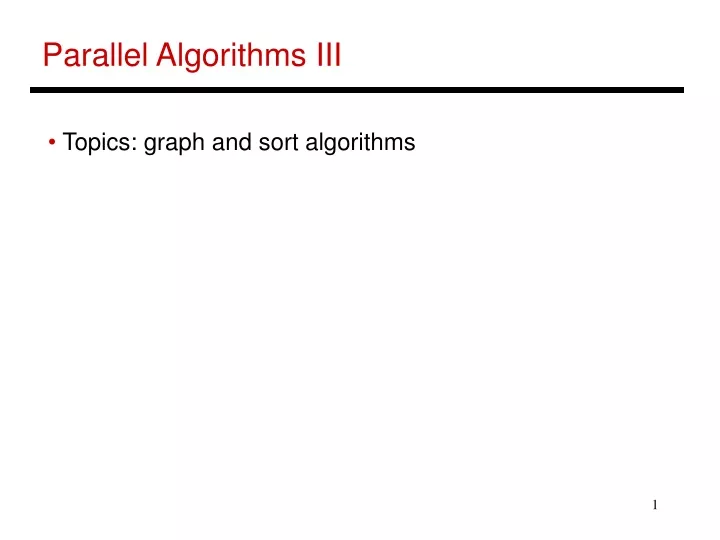 parallel algorithms iii