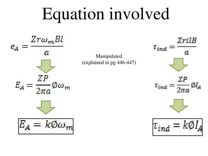 equation involved