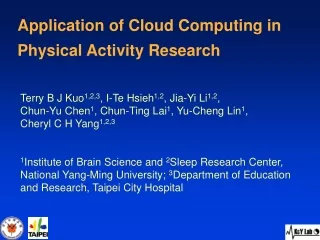 Application of Cloud Computing in  Physical Activity Research