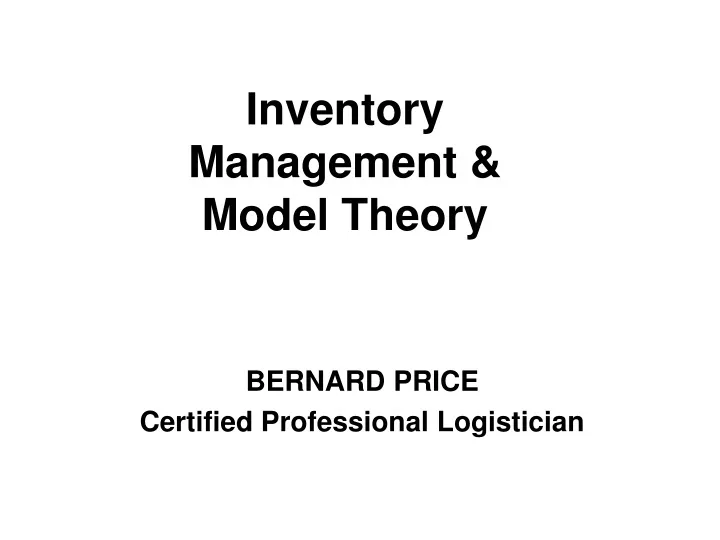 inventory management model theory