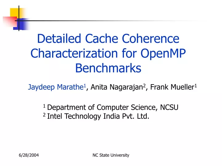 detailed cache coherence characterization