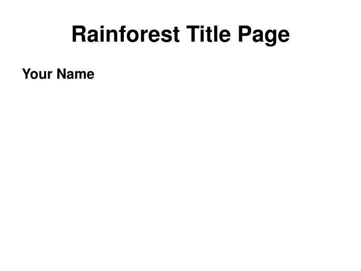 rainforest title page