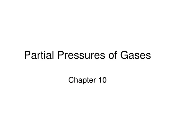 partial pressures of gases