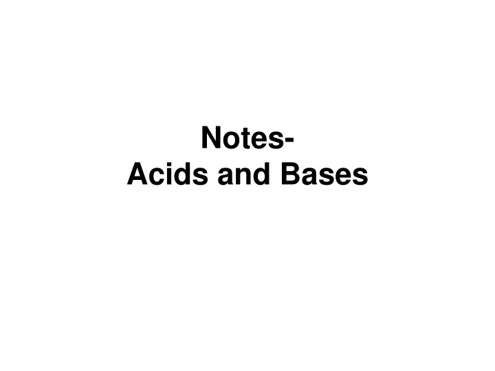 notes acids and bases