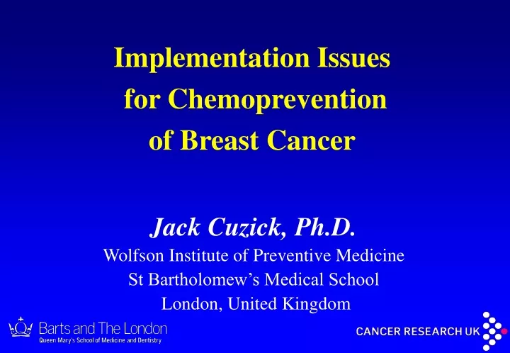implementation issues for chemoprevention