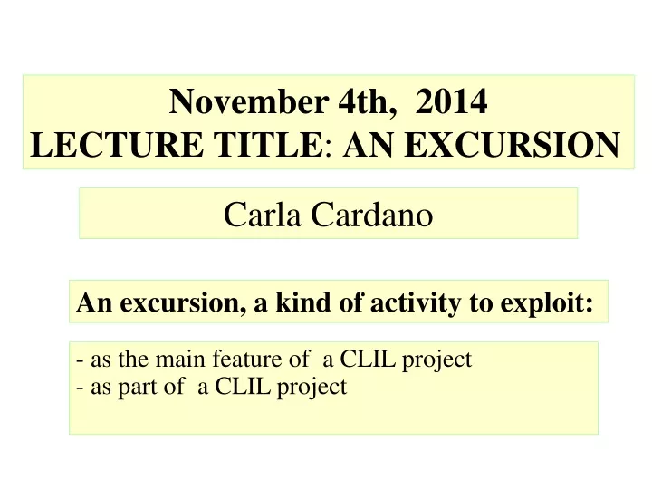 as the main feature of a clil project as part of a clil project